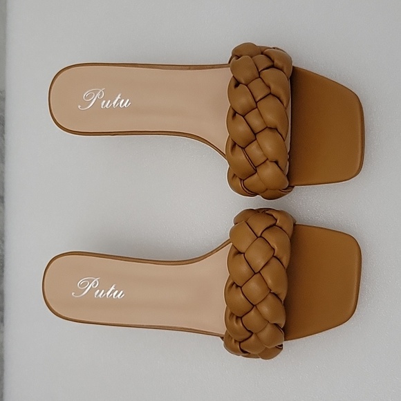 Women's slippers, fashion woven lightweight sandals, comfortable mid heel - Picture 2 of 10